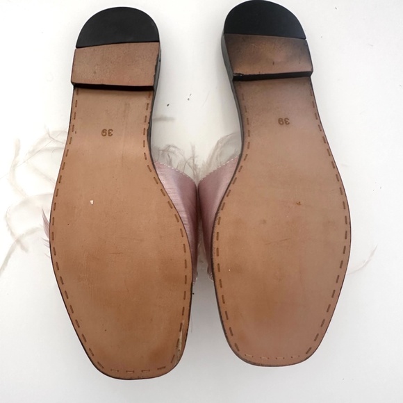 Satin, Pearls and Feather Slides - size 39 - Picture 2 of 4